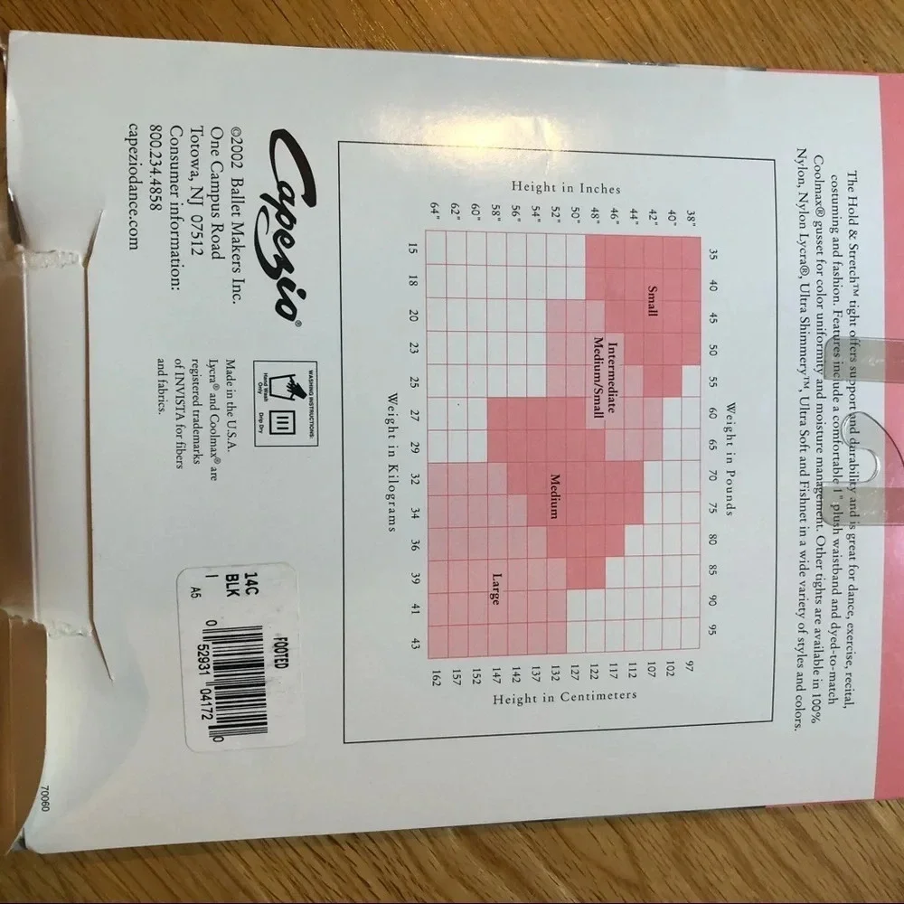 Black Child Footed Tights Capezio 14C Small NWT